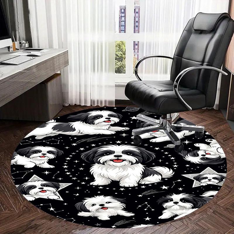 1PC Dog Space Non-Slip Floor Round Carpet, Office, Family, Bedroom, Large Area Rug Indoor Rugs, Durable Polyester-L0367