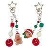Christmas Themed Phone Strap Handmade Beaded Keychain Charm Fashionable Keyring Bag Pendant Accessory for Fashion Lover