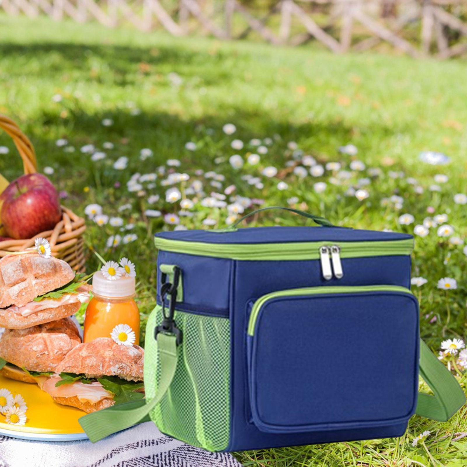 

Изолированная сумка-холодильник для переноски еды с термопереносом для походов на пляж синий