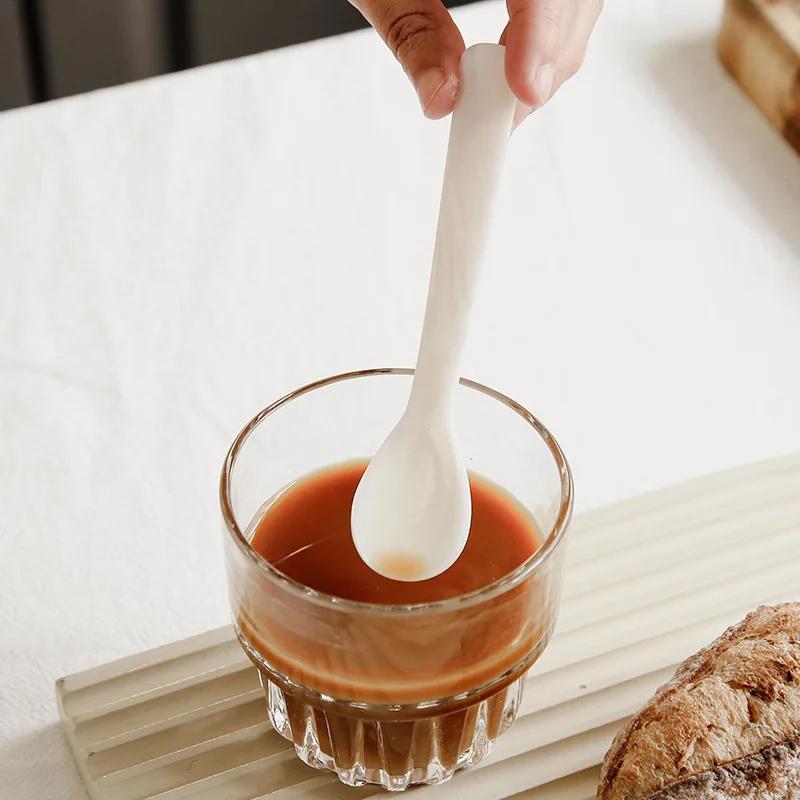 11CM Natürliche Muschel Eis Löffel Sahne Kaffee Kaviar Löffel Perlmutt Muscheln Rührlöffel Teelöffel Basteln Dessert Kaffee