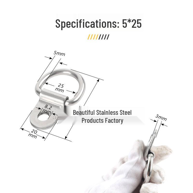 304 Stainless Steel Triangle, D-Ring, and Square Ring Buckle Hook for Truck Trailer Straps