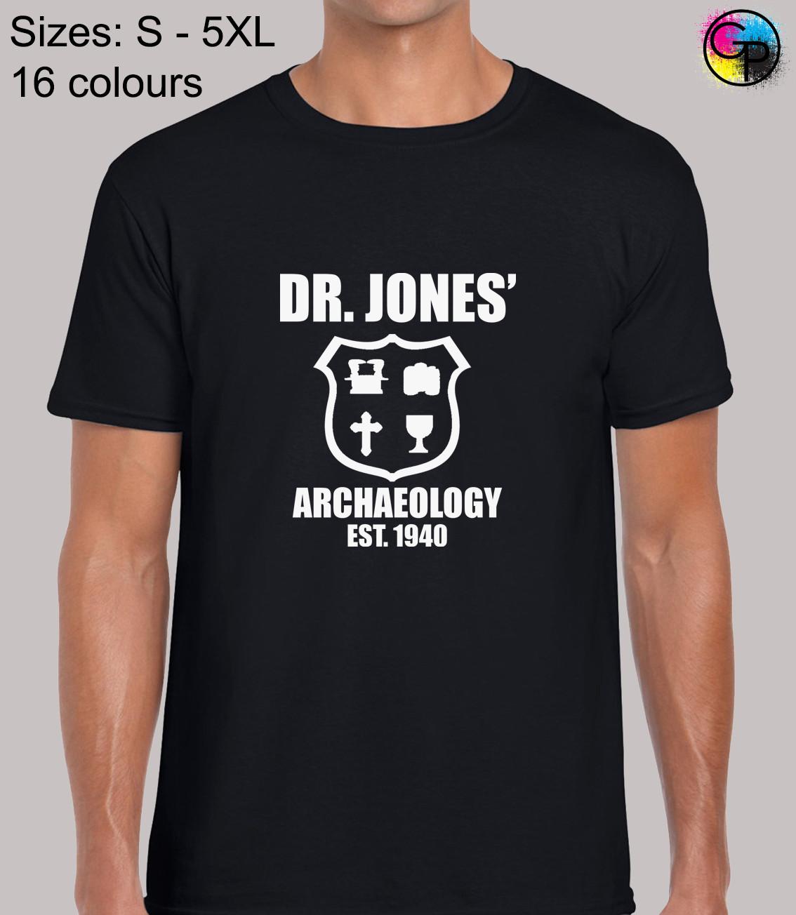 Dr Jones Archaelogy Classic Movie Film Indiana Novelty Regular T-Shirt Mens Womens Tees Top for Men L