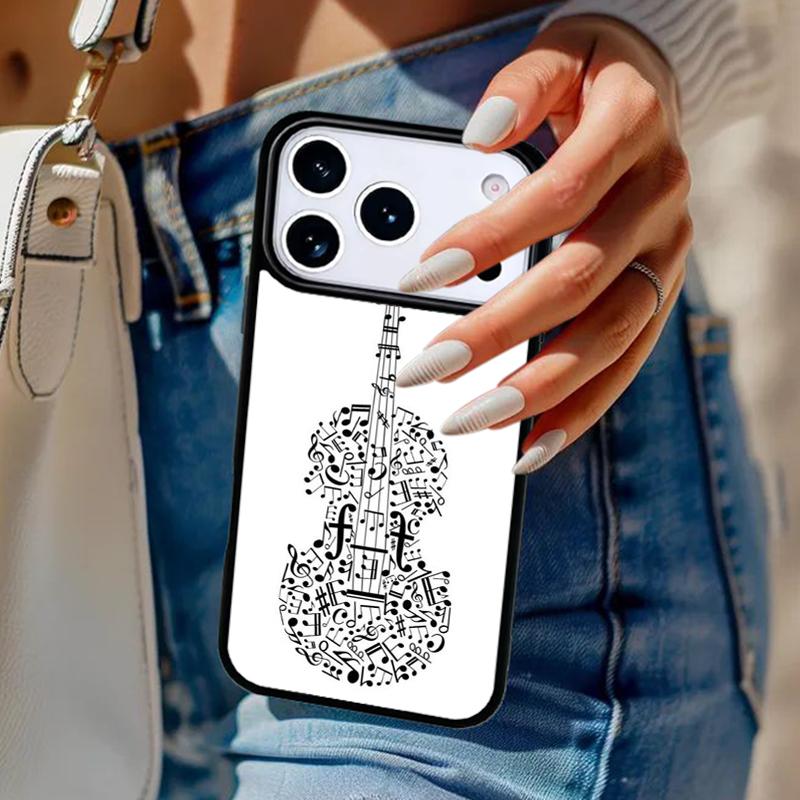 Musical Notes Violin Classical Phone Case For iPhone 17 Air 14 15 13 12 Max Cover For Apple 16e 11 Pro Max Plus Coque