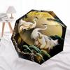 1pc Full Moon Crane Design Automatic Opening/Closing Umbrella with Foldable Design, Iron Frame, Outdoor Use, Festival Gift, Suitable for Fans, Tr