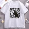 Boho Cat Coffee Lover T Shirt Unisex Clothing Funny Comfort Short Sleeve Printed Tshirt Vintage Round Neck Printed Tees