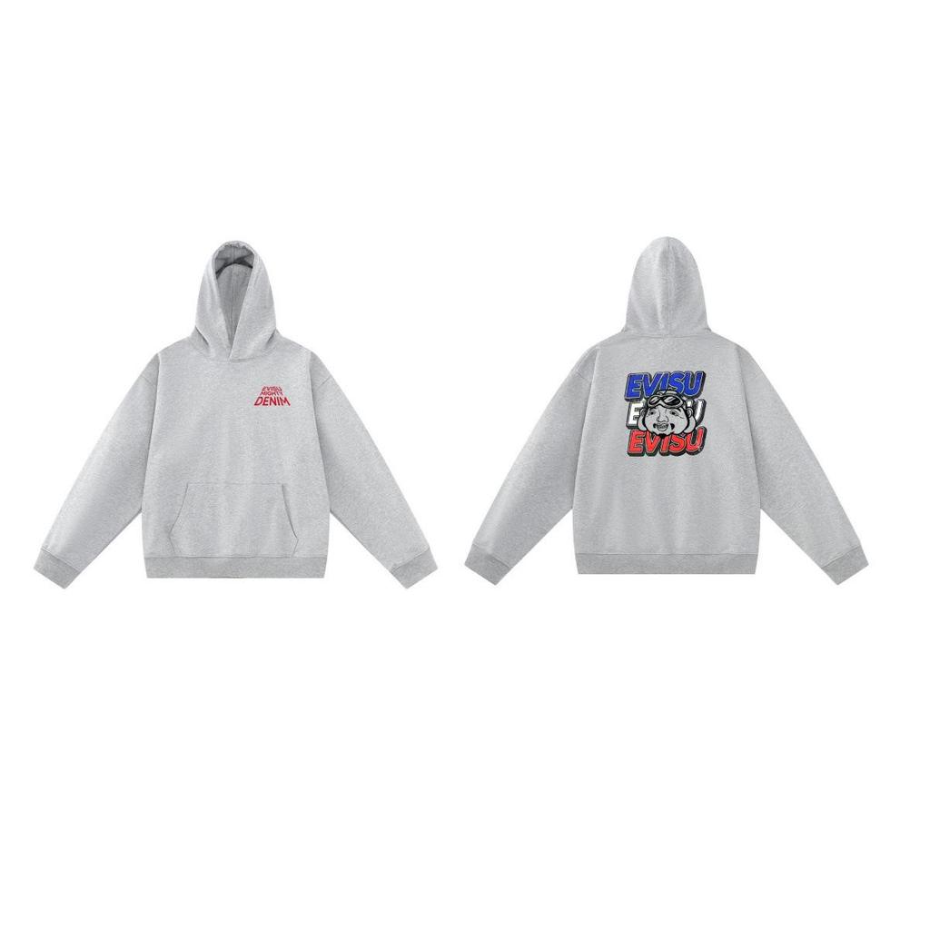 EVISU Fukujin 2025 Spring/Autumn Letter Print Hoodie