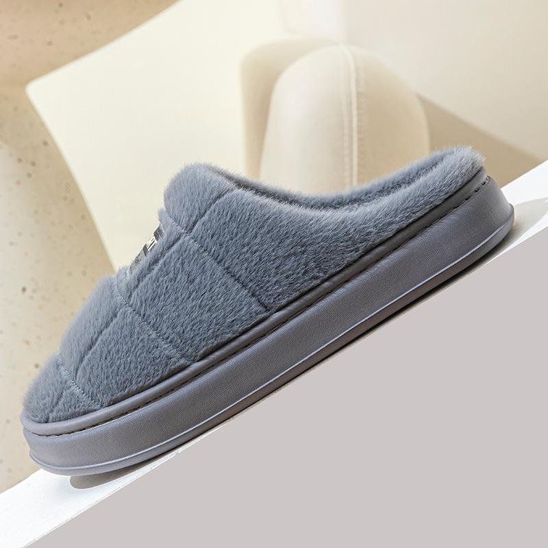 Men's Cotton Slippers Winter Home with Wool Slippers EVA Thick Bottom Warm Cotton Slippers Male