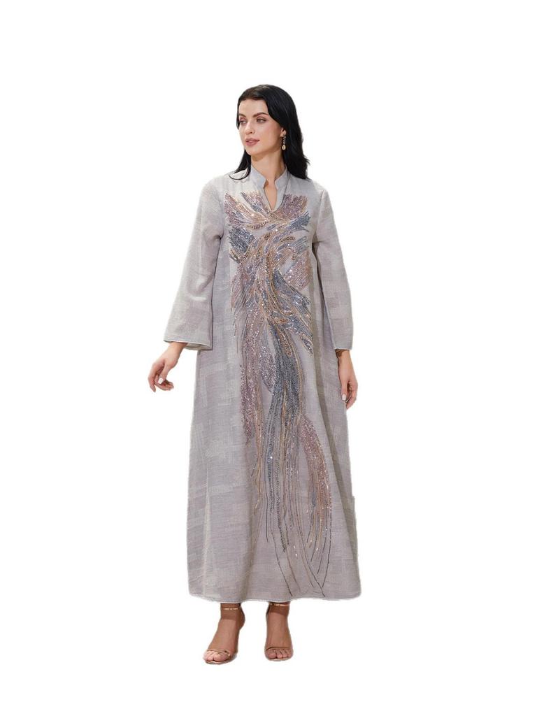 Dubai Arab Cross-border Mesh Sequin Abaya for Muslim Women