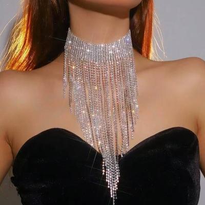 Strassquasten-Halskette Persönlichkeit Trend Voll-Diamant-Halskette Damen-Accessoires
