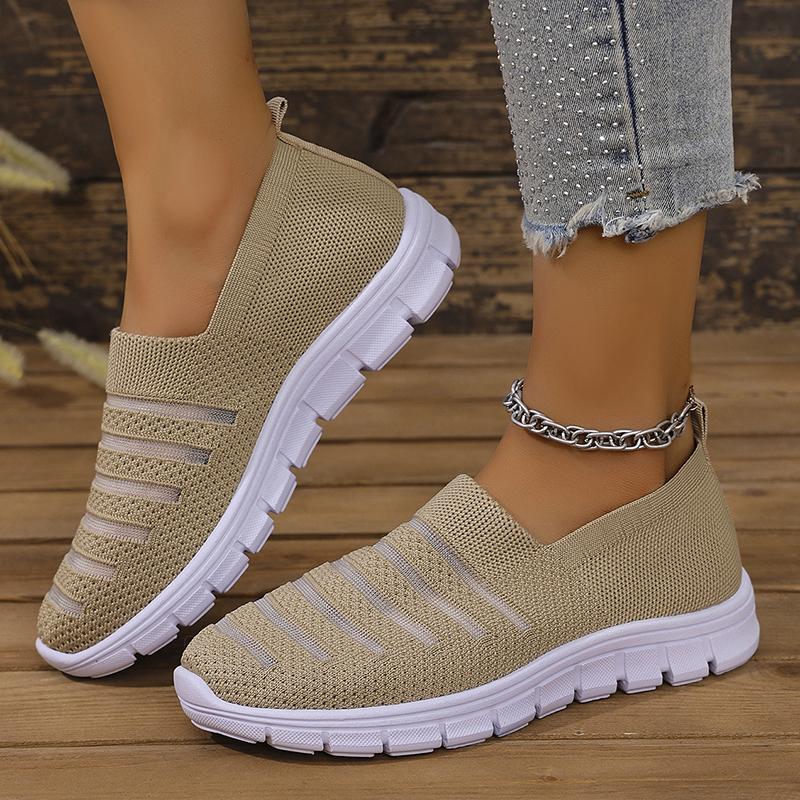 Fashion Lightweight Breathable Mesh Sneakers for Women Soft Sole Knitting Casual Shoes Woman Summer Comfortable Slip On Walking Shoes