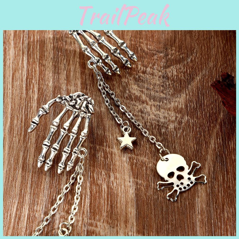 Halloween Skull Pendant Earrings With Goth Punk Style For Women