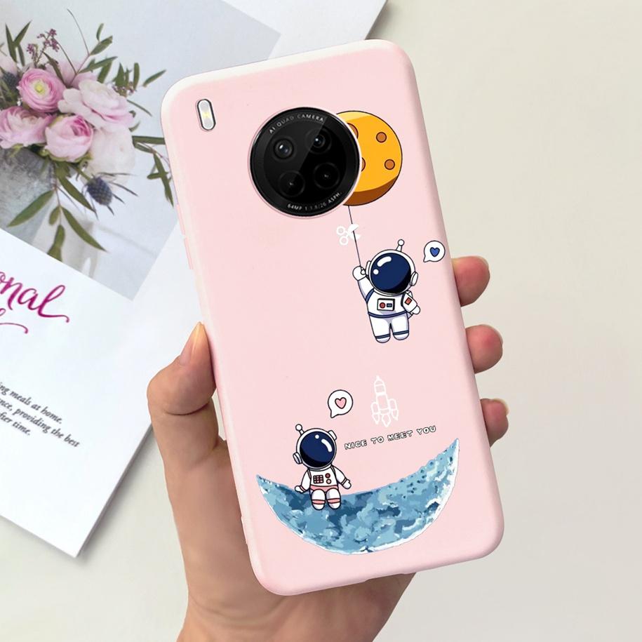 For Huawei Y9a 2020 Silicone Case FRL-22 FRL-23 Cute Astronaut Love Heart Slim Soft TPU Phone Case on Huawei Nova Y9a Y 9A Cover