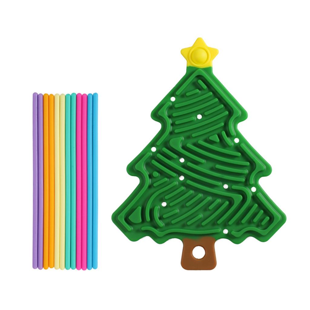 Colorful Sticks Christmas Tree Shape Pad Toy for Calming Stress Anxiety Christmas Gift with Sticks Toy Sensory Toy