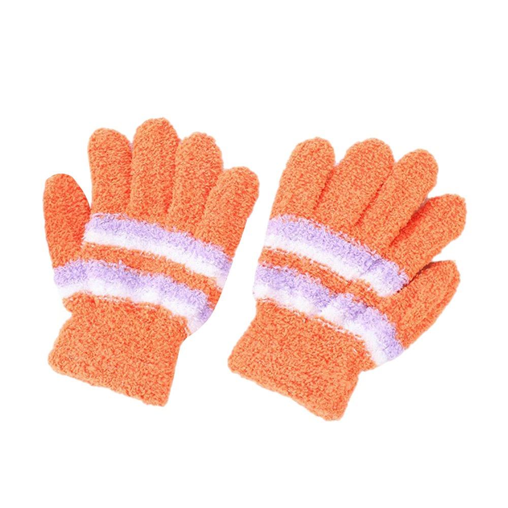 Cute Warm Kids Winter Gloves Windproof Full Finger Children Mittens Elastic Candy Color Baby Gloves for 6-9 Years Old Outdoor