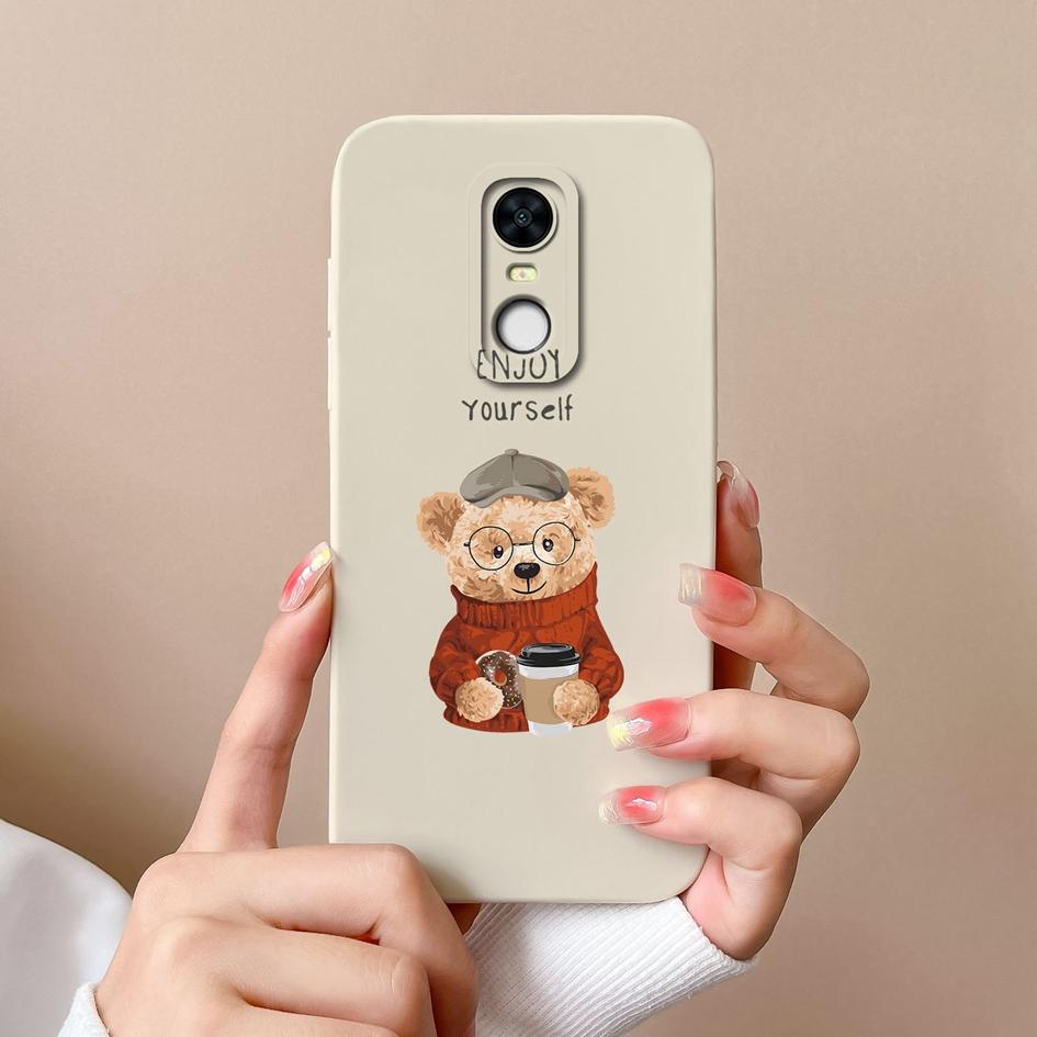 Case For Redmi Note 10S 7S 10 K80 7 8 9 9T 10T 9S Pro Max Plus Back Cover Fashion Little Bear Pattern Soft Silicone Shockproof Housing For Redmi Shell