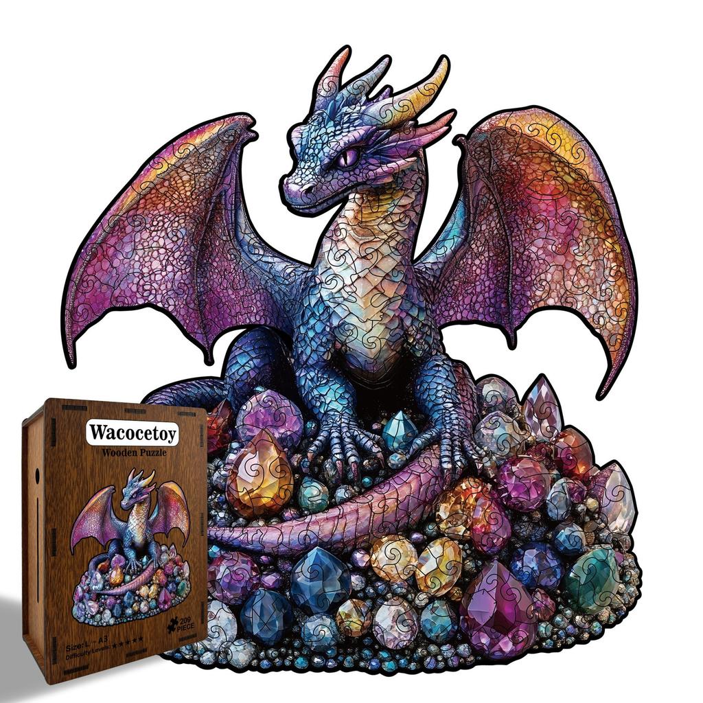 Dragon Puzzle Wooden Special-Shaped Splicing Toy Gift Original Colorful Decompression Puzzle