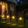 JYL/092,Iron Fairy Carrying Lantern Ground Stake Light for Garden Lawn Path Elf Solar Decor Lamp