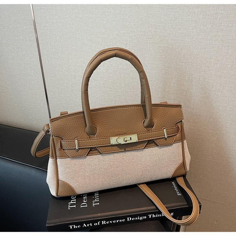 Geantă Kelly la modă și de nișă, de mână, ușoară, de lux, cu blocare a culorilor, geantă crossbody cu un singur umăr