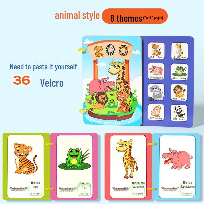 

Книжка для малышей из ткани, порванной вручную, на липучке для раннего развития: Безопасная игрушка для детей 0-1 года