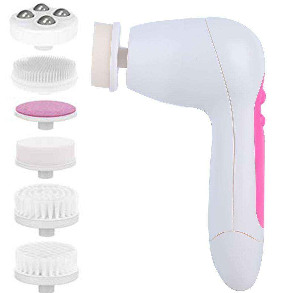 5 In 1 Multifunctional Electric Face Cleansing Instrument Pore Cleaner Brush Massager (Pink)