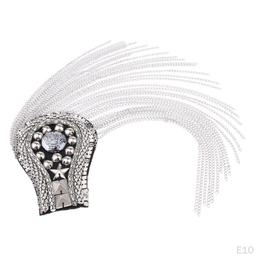 Fringe Rivet Tassel Epaulet Shoulder Boards Badge Costume