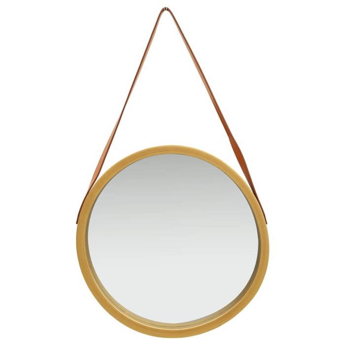 VidaXL Miroir mural avec sangle 50 cm Doré 320365