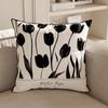 Modern Minimalist Decoration French Cream Style Sofa Pillow Living Room Cushion Black and White High-end Pillow Cover