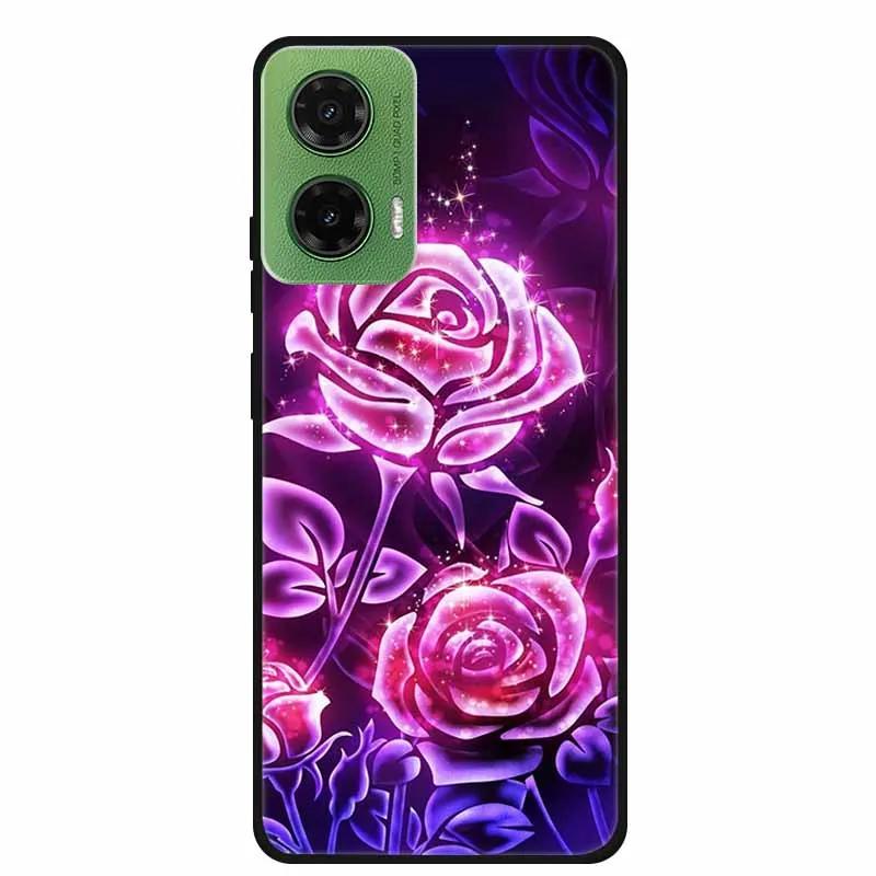 Silicone Painted Cover For Motorola Moto G35 G55 Case Luxury Animal TPU Silicone Soft Back Cover For G55 5G Black Bumper MotoG35