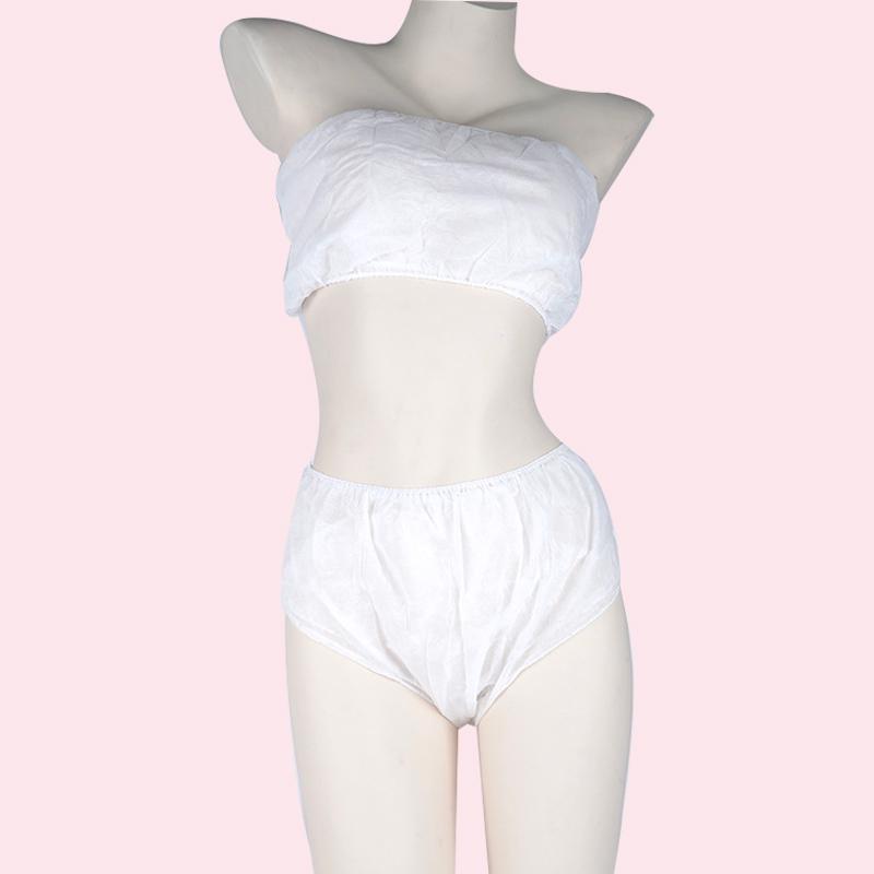 Plus Size Disposable Underwear Set for Salon, Massage & Spa: Thickened Breathable Triangle Panties & Bandeau Bra