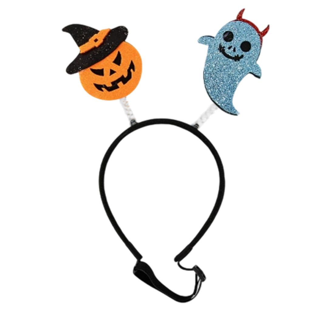 Halloween Party Headband for Pets Adjustable Halloween Pet Hair Clip Headband with Ghost and Spider Decorations for Cats and Dogs