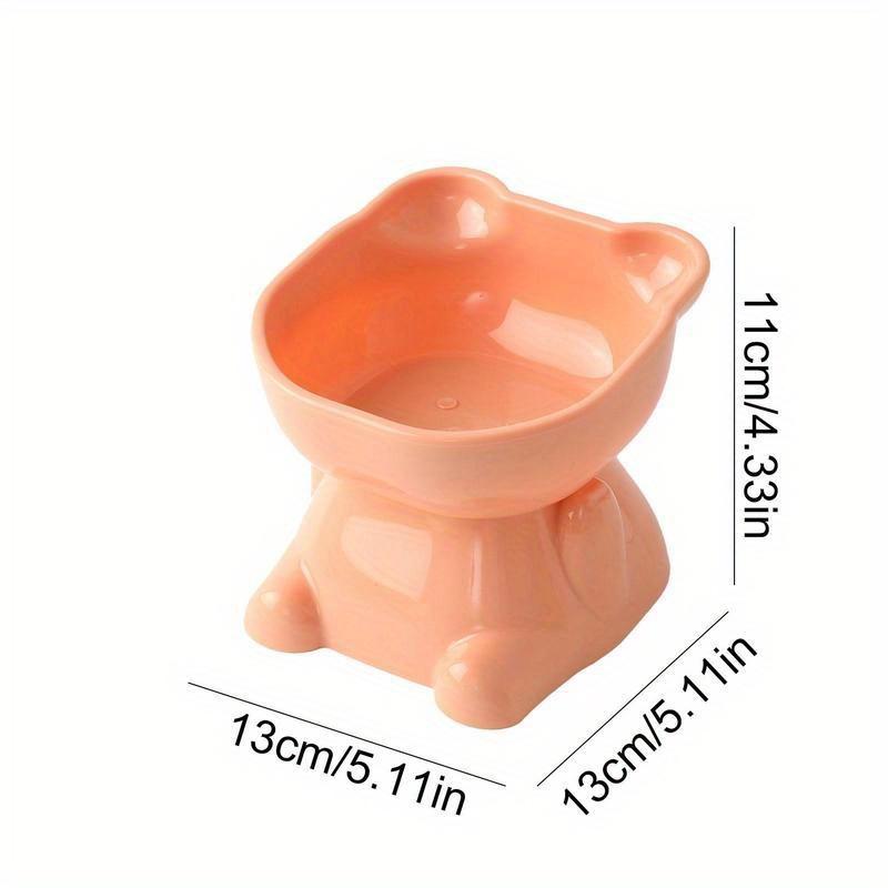Elevated Cat Bowl, Neck Protection Bowl for Pets, Tilting Design, Cat High Foot Bowl, Cute Cat Bowl for Food and Water