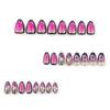 24 Pieces European and American Short Smudged Almond Type Wearing Nail Piece French Glitter Fake Nail Press on Nails