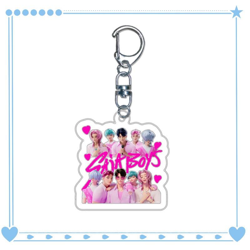 New Demon Hunters Kpop Rumi Zoey Jinu Mira Key Ring Acrylic Keyrings Huntrix Saja Boys Mystery Keychains Accessories Fans Gifts