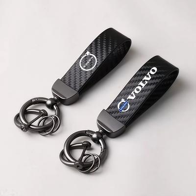 Rvgfn3 Car Keychain With Custom Logo Keyring Key Cover Gift For XC60 XC40 V60 V40 XC90 XC70 V50 S60 V70 S90 AWD V90 Carbon Fiber