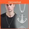 Stylish Vintage Punk Skull Anchor Titanium Steel Necklace For Men And Women With Unique Pirate Ship Design
