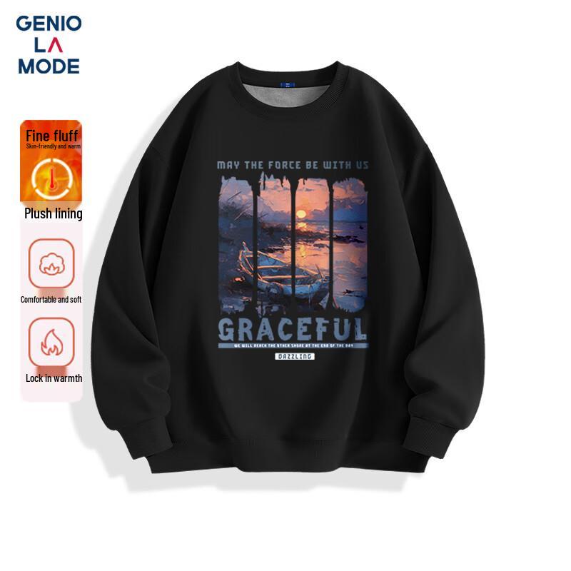 

GENIOLAMODE Men s Fleece Lined Casual Sweatshirt M