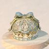 Light Luxury Enamel Rose Jewelry Box, Alloy Handicraft Ring & Earring Storage, Fashionable Home Desktop Decor Organizer