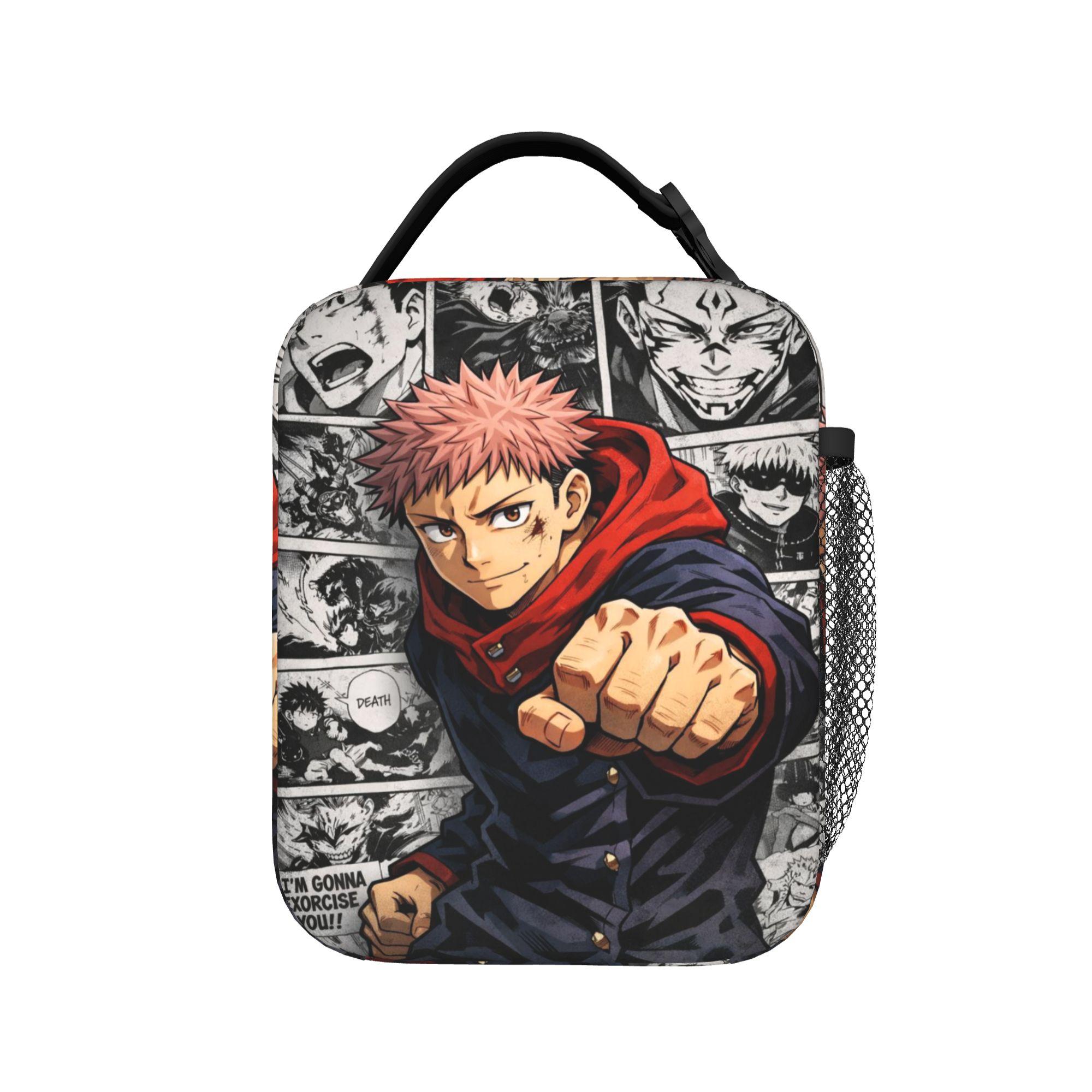 Sac à lunch Yuji Itadori J-Jujutsus K-Kaisens Boîte à lunch amusante pour femmes Sac isotherme de pique-nique extérieur Sac fourre-tout imperméable Sacs alimentaires One Size