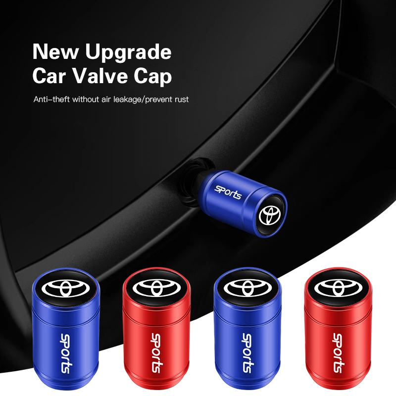 4pcs Automotive tire valve cover metal tire valve accessories For Toyota Yaris RT39 Corolla Prius Auris CHR Camry RAV4 Avalon Avensis