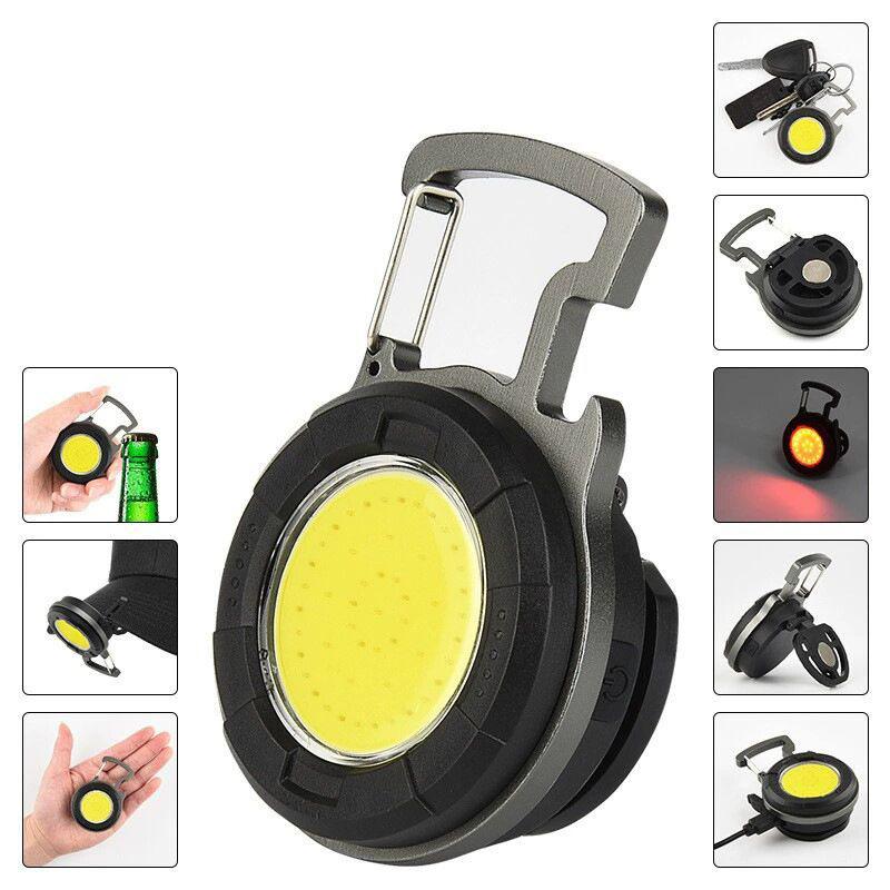 Cross-border Wholesale Multi-function Key Chain Flashlight Led Portable Small Mini Cob Work Lamp