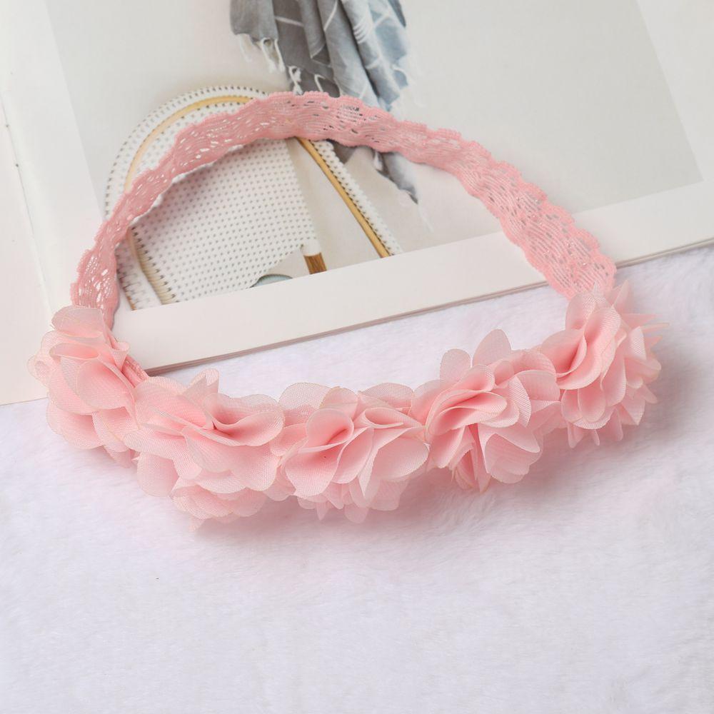 New Korean Style Women's Polyester Chiffon Flower Lace Headband 10cm Hair Accessory for Gift