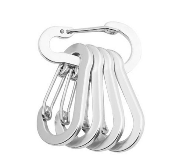 Multicolor No. 5 Aluminum Steel Gourd-Shaped Carabiner for Bottles and Backpacks