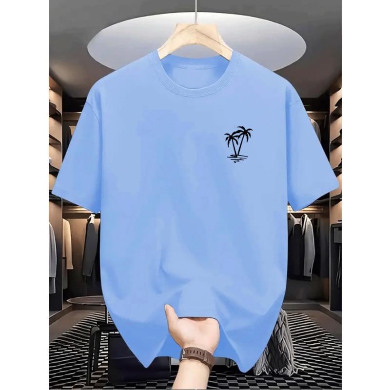 

Мужская летняя модная повседневная футболка с принтом кокосовой пальмы из 100% хлопка, спортивный топ с круглым вырезом и короткими рукавами XL