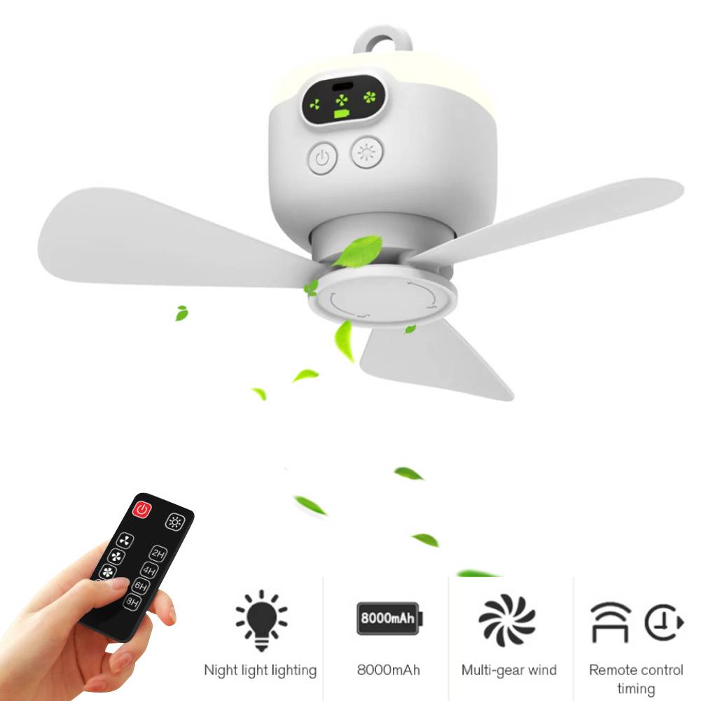 

Portable Wireless Ceiling Fan Light Rechargeable Camping Fan Tent Fan Outdoor Fan for Outdoor Camping Dorm spain