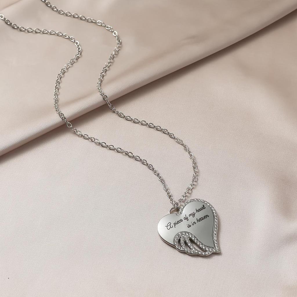 Chic Rhinestone Heart Slogan Necklace