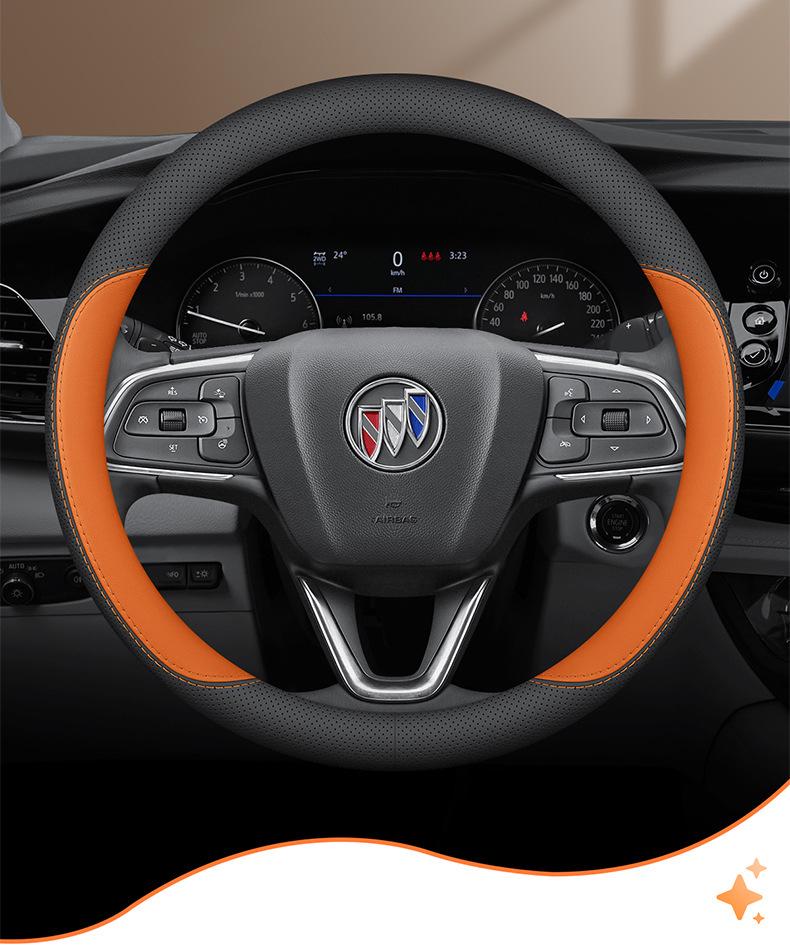 Buick Car Steering Wheel Cover: Genuine Leather for Angkewei Plus, LaCrosse, Regal, Verano, Velite 6, GL8