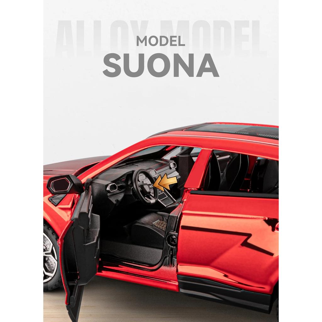 1/24 Lamborghini URUS SUV Alloy Electroplating Sports Car Model Diecasts Metal Off-road Vehicles Model Simulation Sound Light Kids Toys Gift