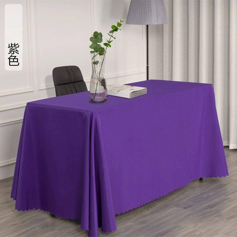 Conference Table Tablecloth Hotel Office Exhibition Advertising Ground Marketing Solid Color Red And White Rectangular Tablecloth Fabric