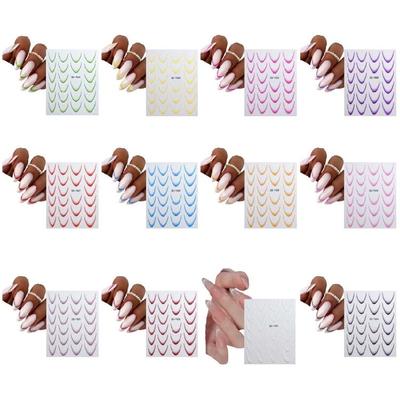 Self-Adhesive Nail Stickers French Line Nail Art Stickers French Tip Line Nail Decals French Tip Nail Stickers