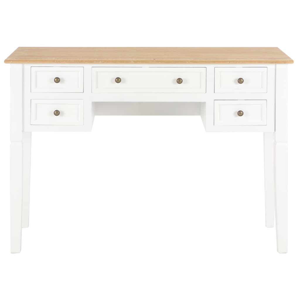 Desk, White, 109.5X45X77.5 Cm, Wooden